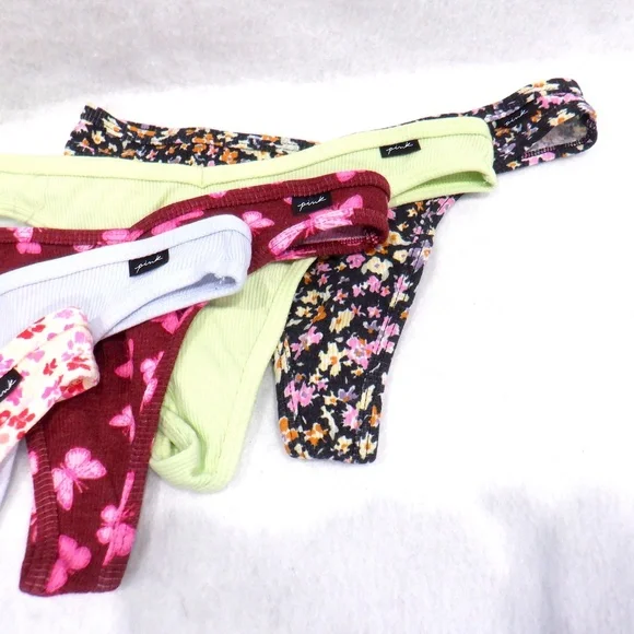 Victoria's Secret PINK 5 Thongs Size Small NEW - Picture 5 of 9